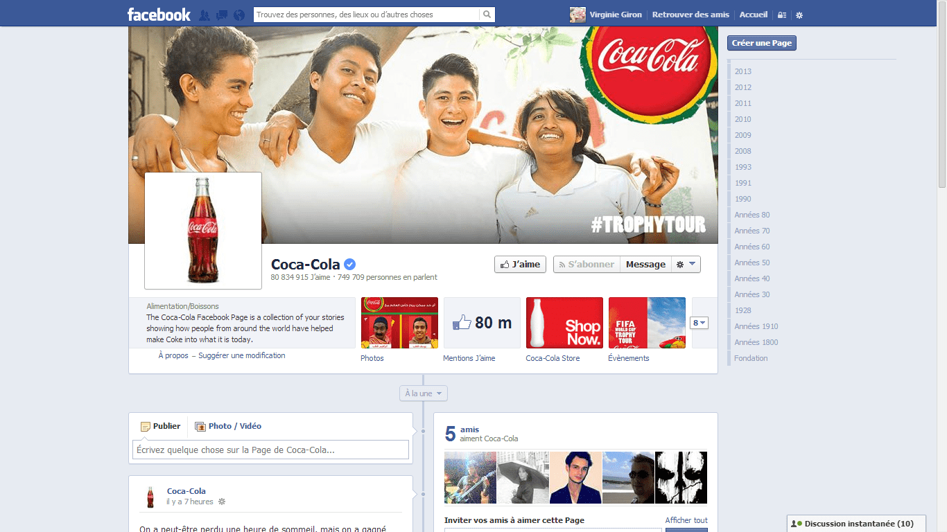 facebook coca cola