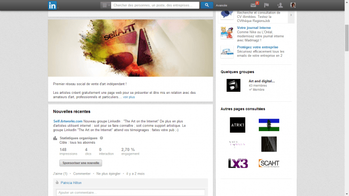 linkedin entreprise self-artworks